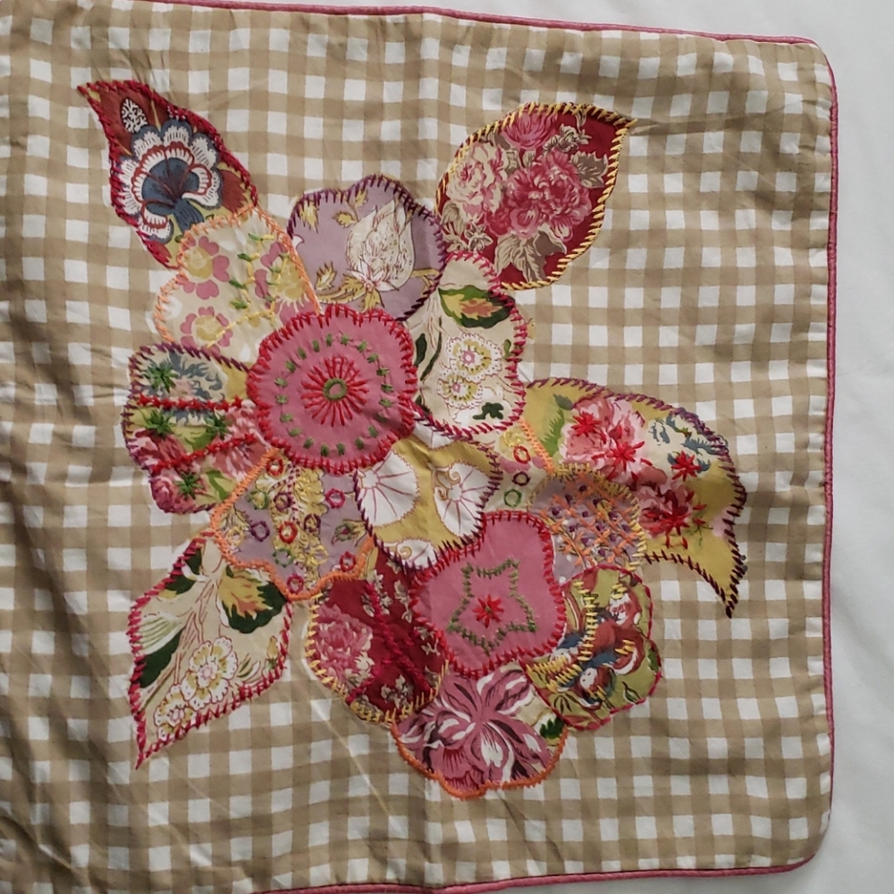 World Market Floral Pillow Case 18 x 18